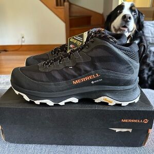 Black Merrell Moab Speed Mid Gore-Ted Hiking Boots
